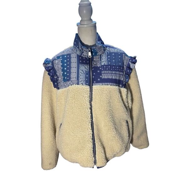 Driftwood "Bixby" Sherpa Bandana Jacket, NWT, Medium, Boho - Picture 1 of 12